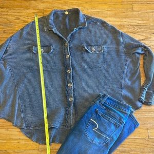 Free People Oversized button up.